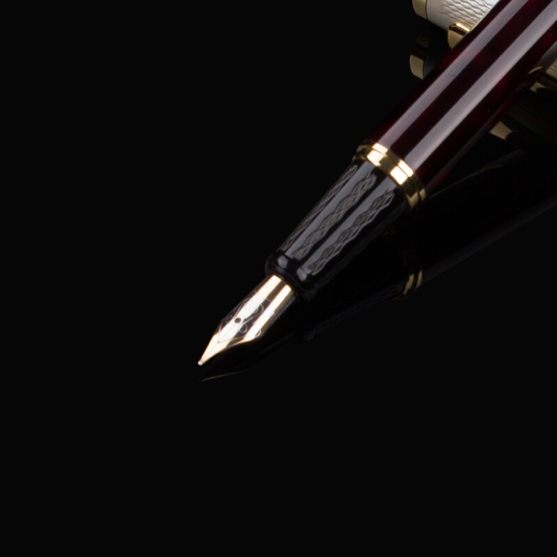 Luxe Set Pen 821 Mat Zwart En Goud Clip Vulpen Met 0.5 Mm Nib Metalen Inkt pennen