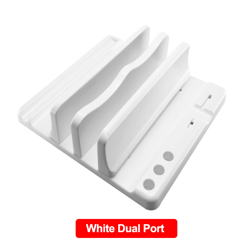 Vertical Laptop Stand, Laptop Holder With Adjustable Dock, ABS Single/Dual Slots Computer Holder Compatible With Tablet, Book: green