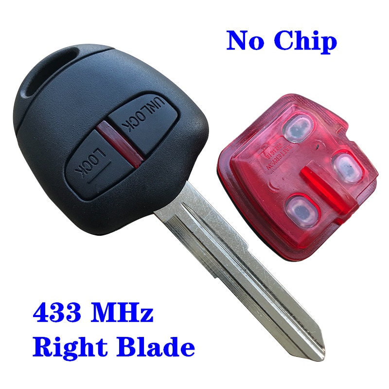 Remote Key Fob 2 Button 433MHz LCK46 4D61 Chip Fit For Mitsubishi Outlander L200 Shogun Lancer MIT11R Right Blade