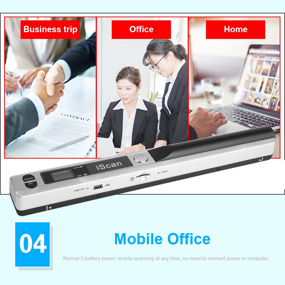 900DPI Portable Handheld Scanner Document Image A4 Pen Scanner USB2.0 Scaner With 32G Card Support JPG PDF Format