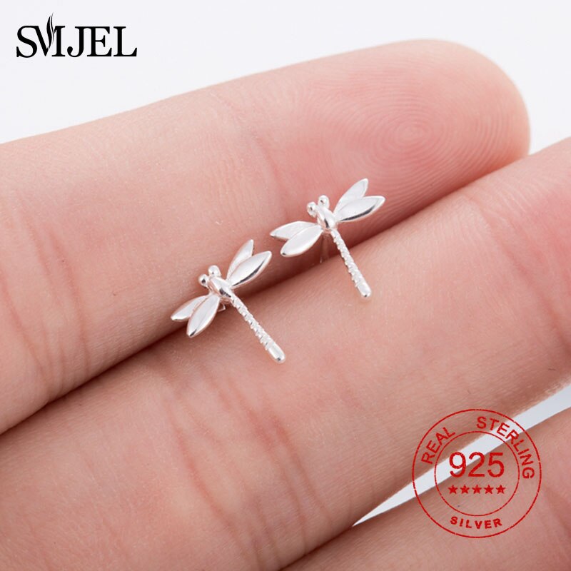 SMJEL 925 Sterling Zilveren Libelle Oorbellen voor Vrouwen Graceful Dier Studs Oor Sieraden Verjaardagscadeautjes Dochter