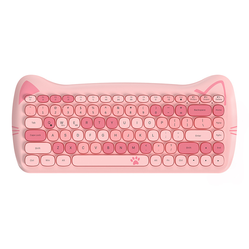 Bluetooth Membrane Keyboard Wireless 2.4G Keyboard And Mouse Set Cute Cat Mini Business Office Home