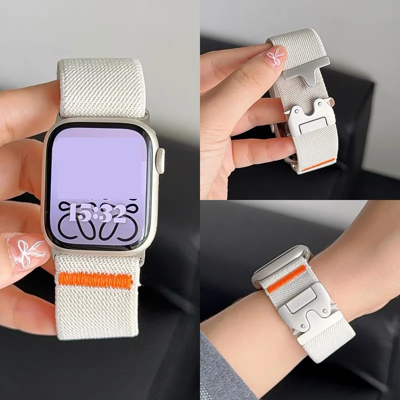 Bracelets de Parachute pour Apple watch 10 bandes 46mm 42mm 45mm Ultra 2 49mm 44mm 41mm bracelet en nylon correa iWatch série 9 8 SE 5 6 7