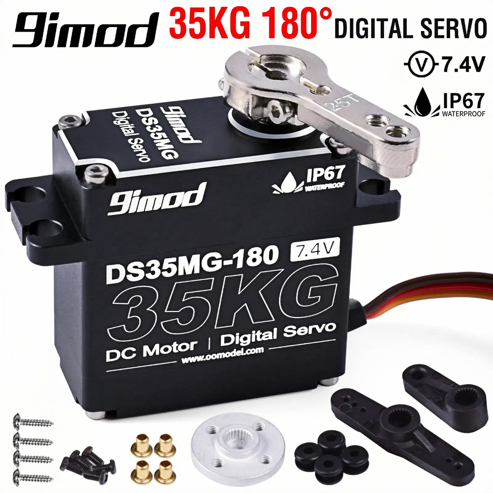 9imod 35kg 25kg 20kg 15kg Servo Arduino impermeable Full AL RC Servos de dirección Metal Gear Servo Digital RC 1/8 1/ 10 camión Clawer