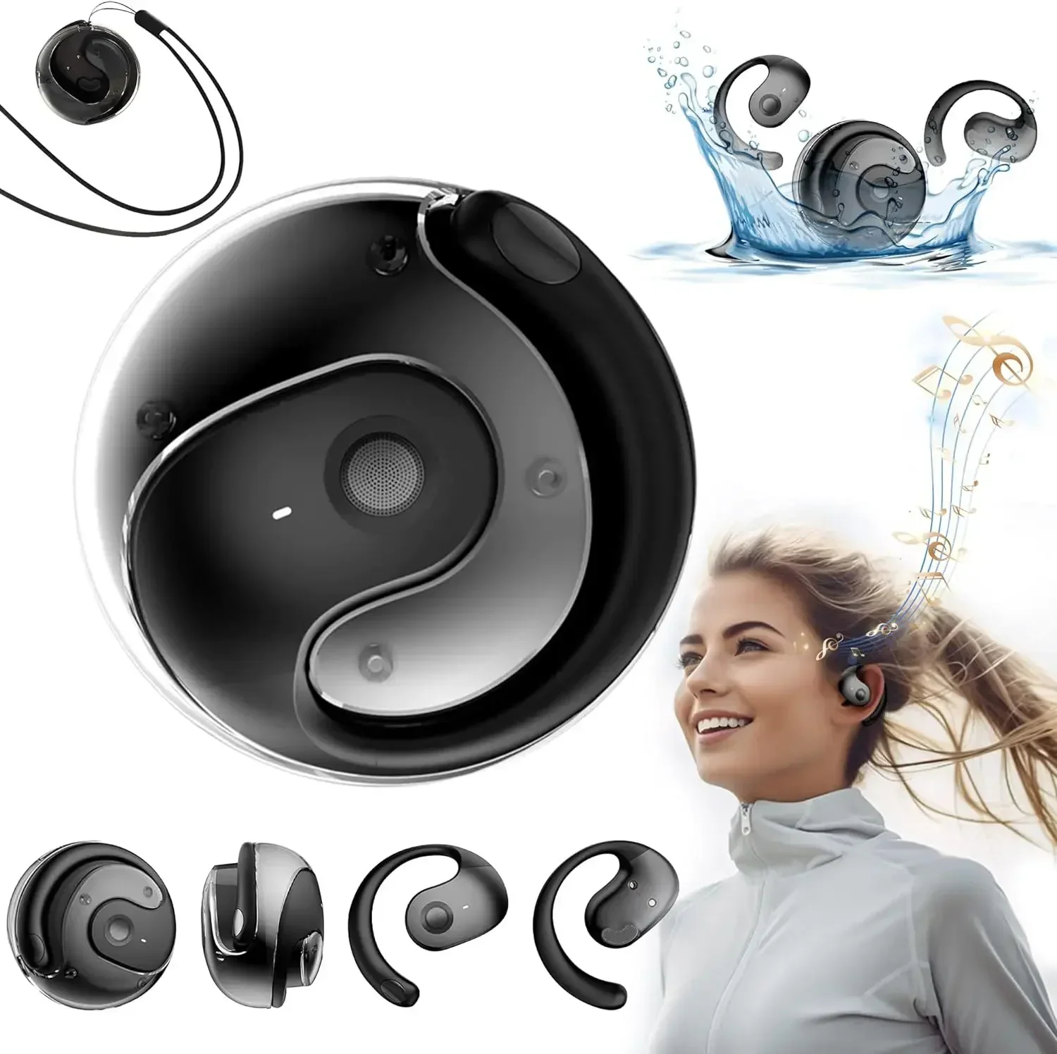 Cuffie wireless OWS Comodo gancio per l'orecchio Auricolari touch control con microfono Auricolare Bluetooth wireless per giochi di auricolari per telefono