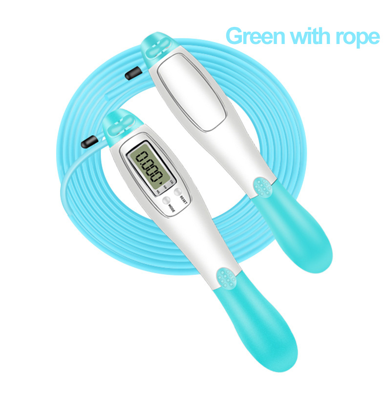 Cuerda de saltar electrónica inalámbrica para gimnasio, comba inteligente para Fitness, Crossfit, con pantalla LCD, contador de salto de velocidad: long rope green