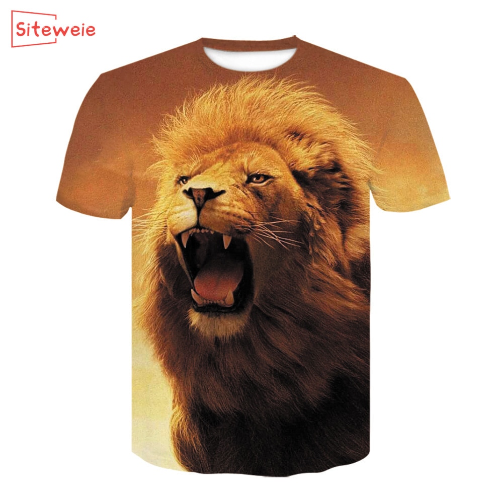 SITEWEIE Men's T-Shirts 3D Printed Animal Tiger t shirt Short Sleeve Funny Casual Tops Tees Male Streetwear t shirt G108