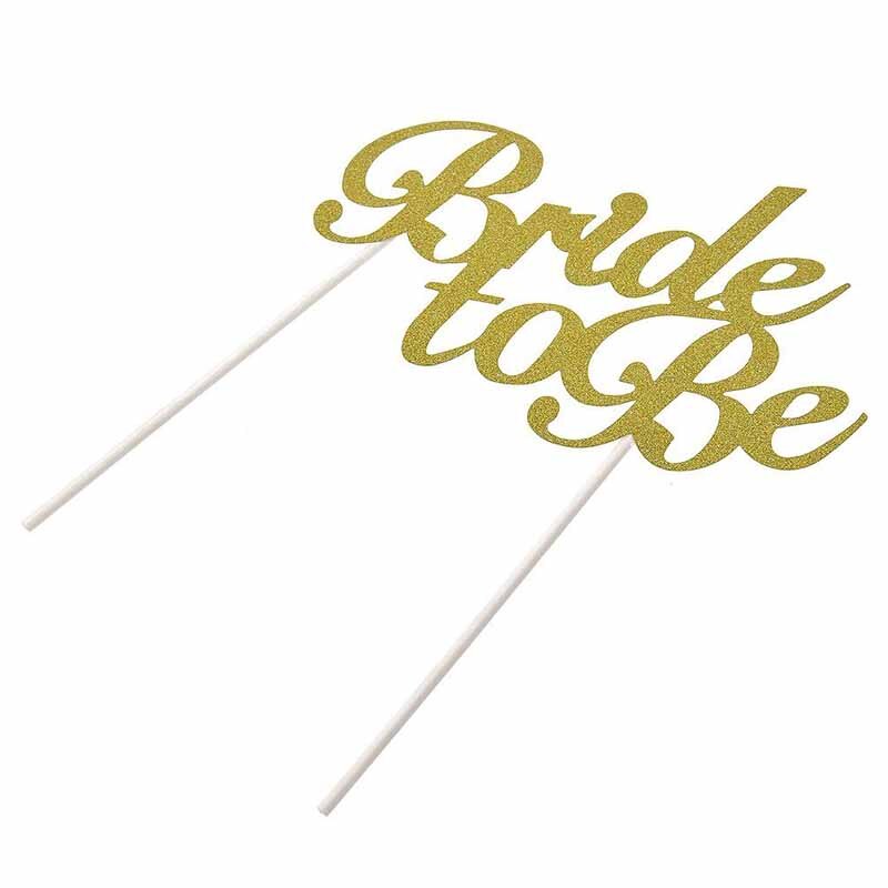 Glitter bride to be cake topper polterabend brude bruser bryllup forlovelsesbord midtpunkt dekoration guld sølv: Guld