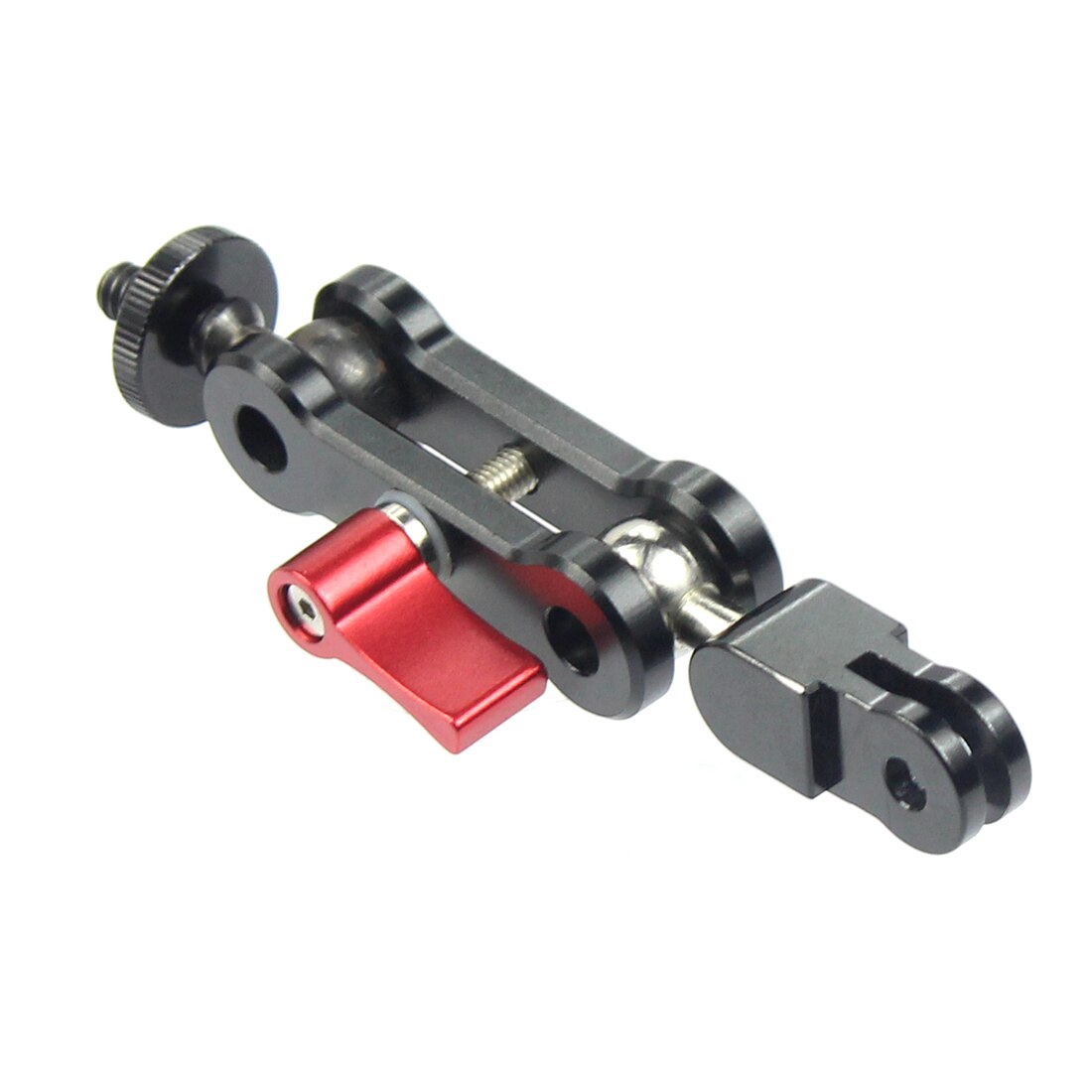 Magic Arm Statief Mount 1/4 Adapter Dual Head Pivot Activiteit Connector 360 Rotatie Aluminium Voor Gopro Hero 9 8 7 actie Camera: Type B Red