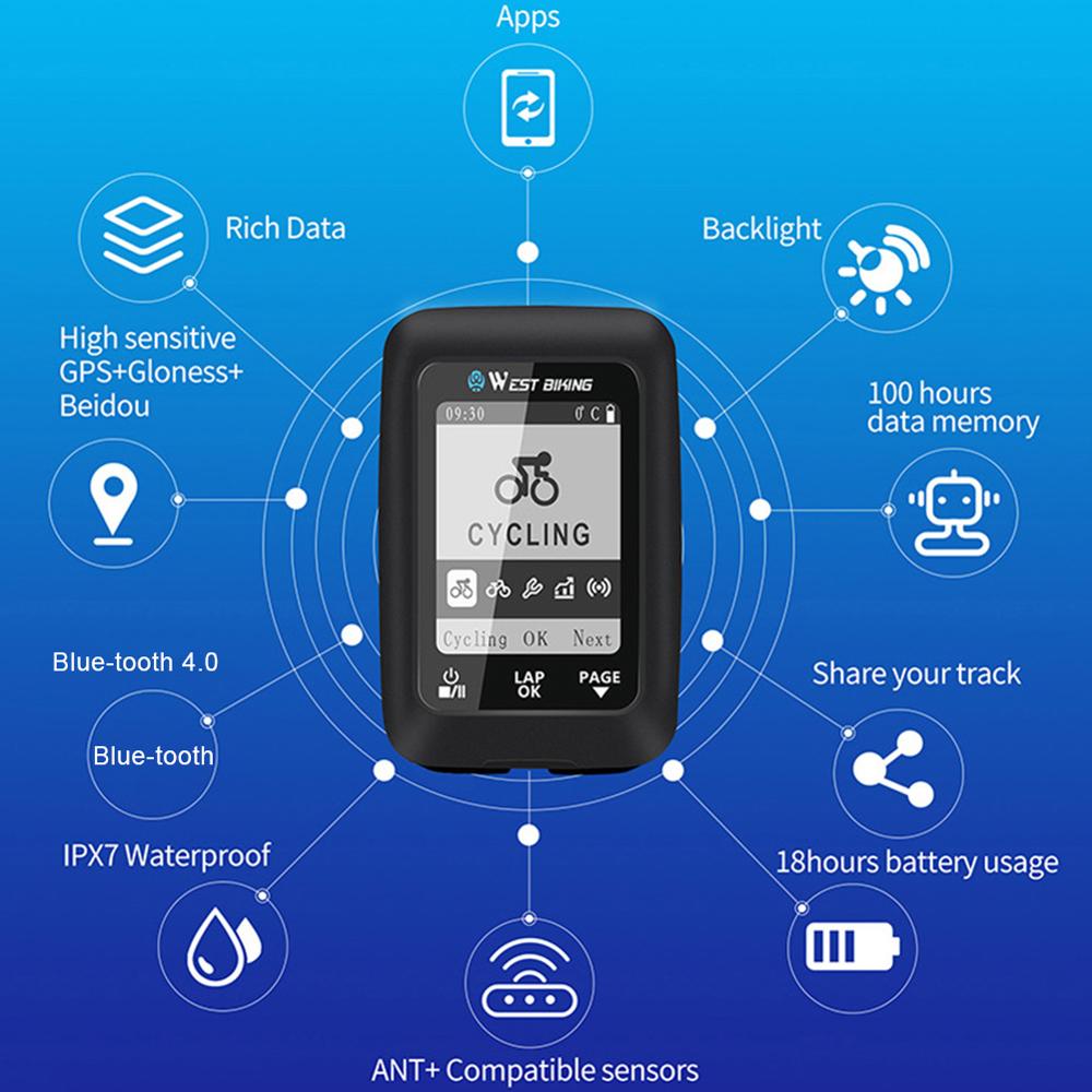 ARIKE Bike GPS Bike Computer Wireless Speedometer Waterproof Road Bike MTB Bicycle Bluetooth ANT + Backlight Cycling Computer