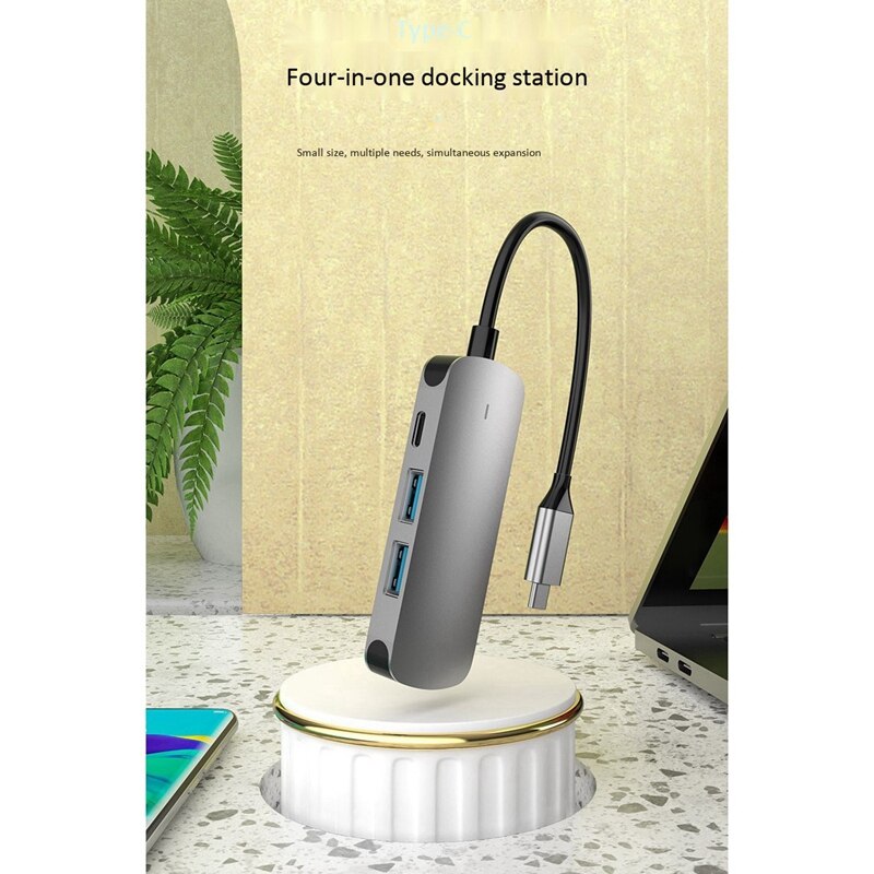 Type-C to HDMI/PD Docking Station 4-In-1 Multi-Function Converter Type Chub Docking Station