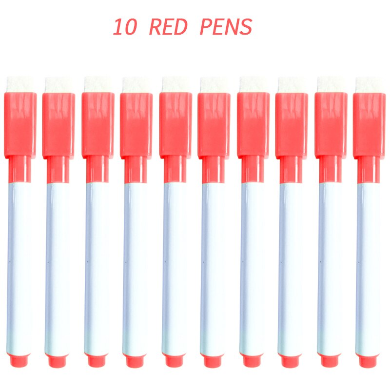 Magnetic Whiteboard Markers Erasable Pens Glass Ceramic White Board Children's Drawing Practice School Office Classroom Supplies: Red