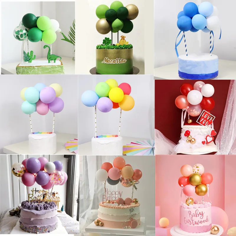 10 stks 5 Inch Ballon Cake Topper Metalen Confetti Ballen Cloud Vorm voor Verjaardag Baby Douche Bruiloft Decoratie DIY benodigdheden