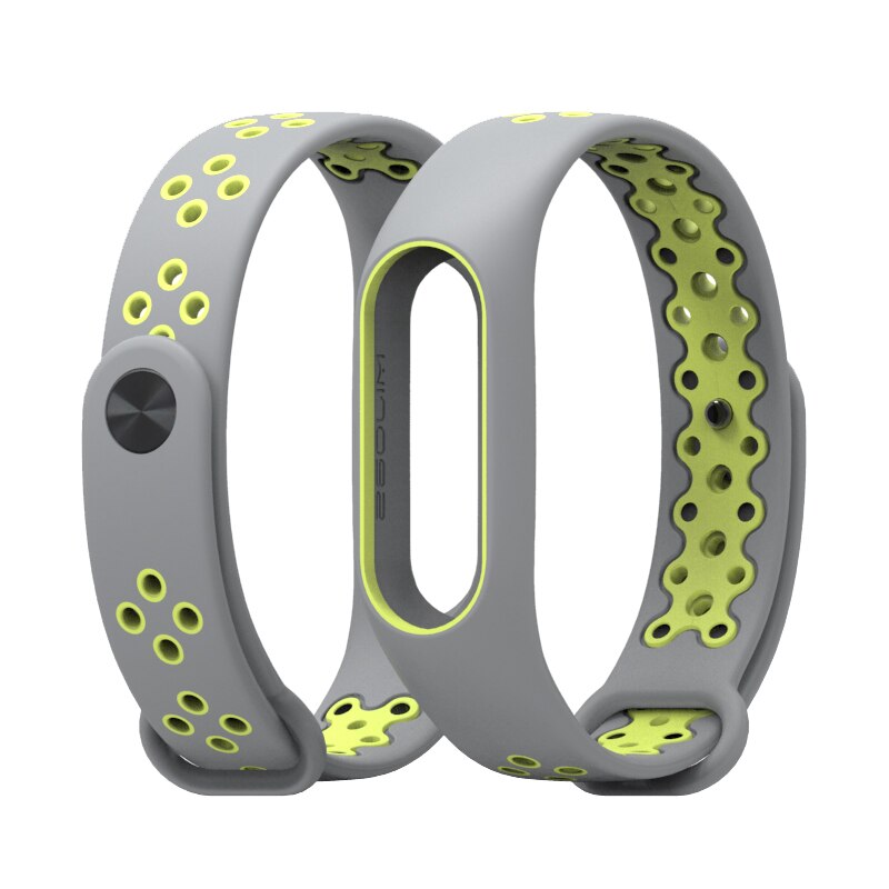 Mijobs Mi Band 2 Strap Bracelet Wrist Strap for Xiaomi Mi Band 2 Smart Watch Miband 2 Accessories Bracelet Sport Silicone Strap: Grey and Green