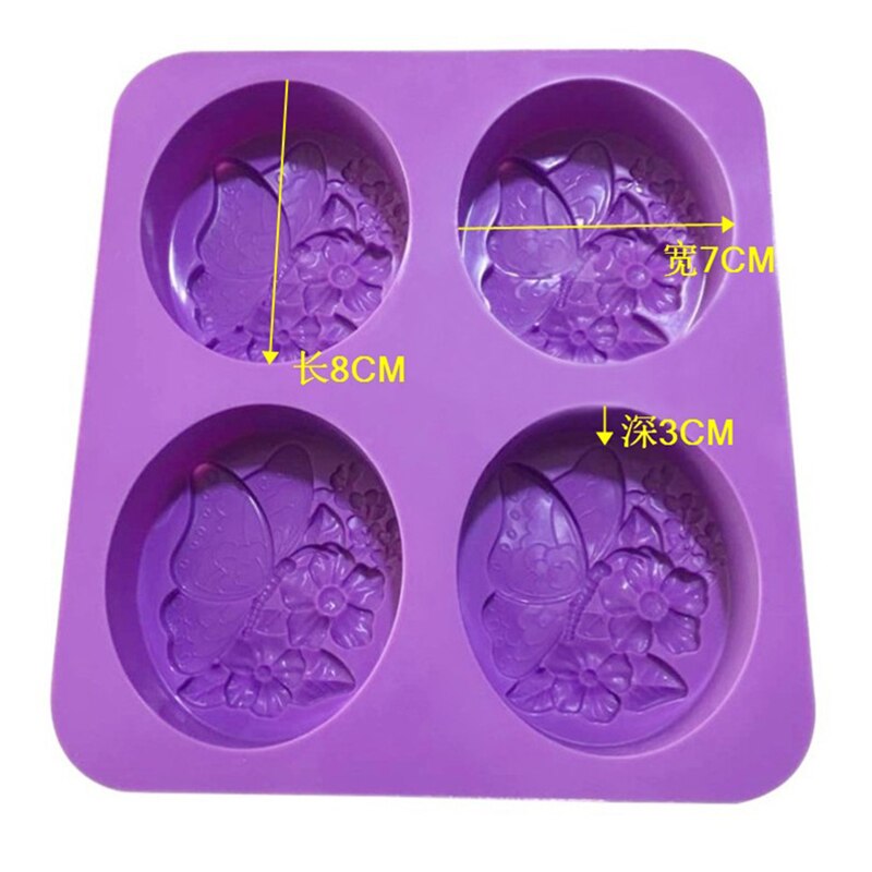3D Butterfly Shape Soap Mold 4 Cavity Flower Silicone Soap Making DIY Handmade Jelly Pudding Candle Soap Maker Kitchen Baking