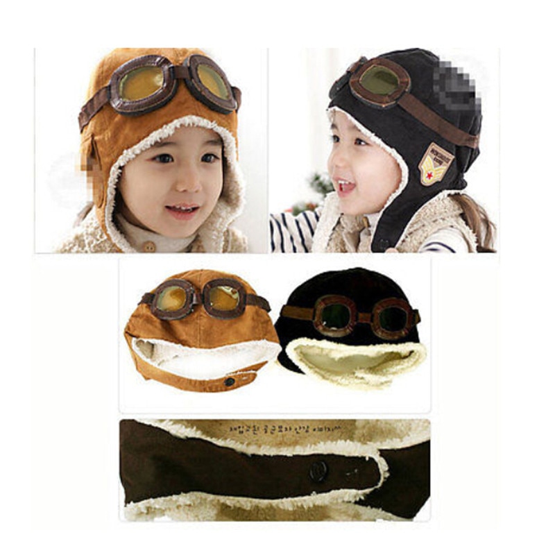 hiver bébé enfant en bas âge bébé garçon fille enfants pilote aviateur chapeau bonnet pilote casquettes