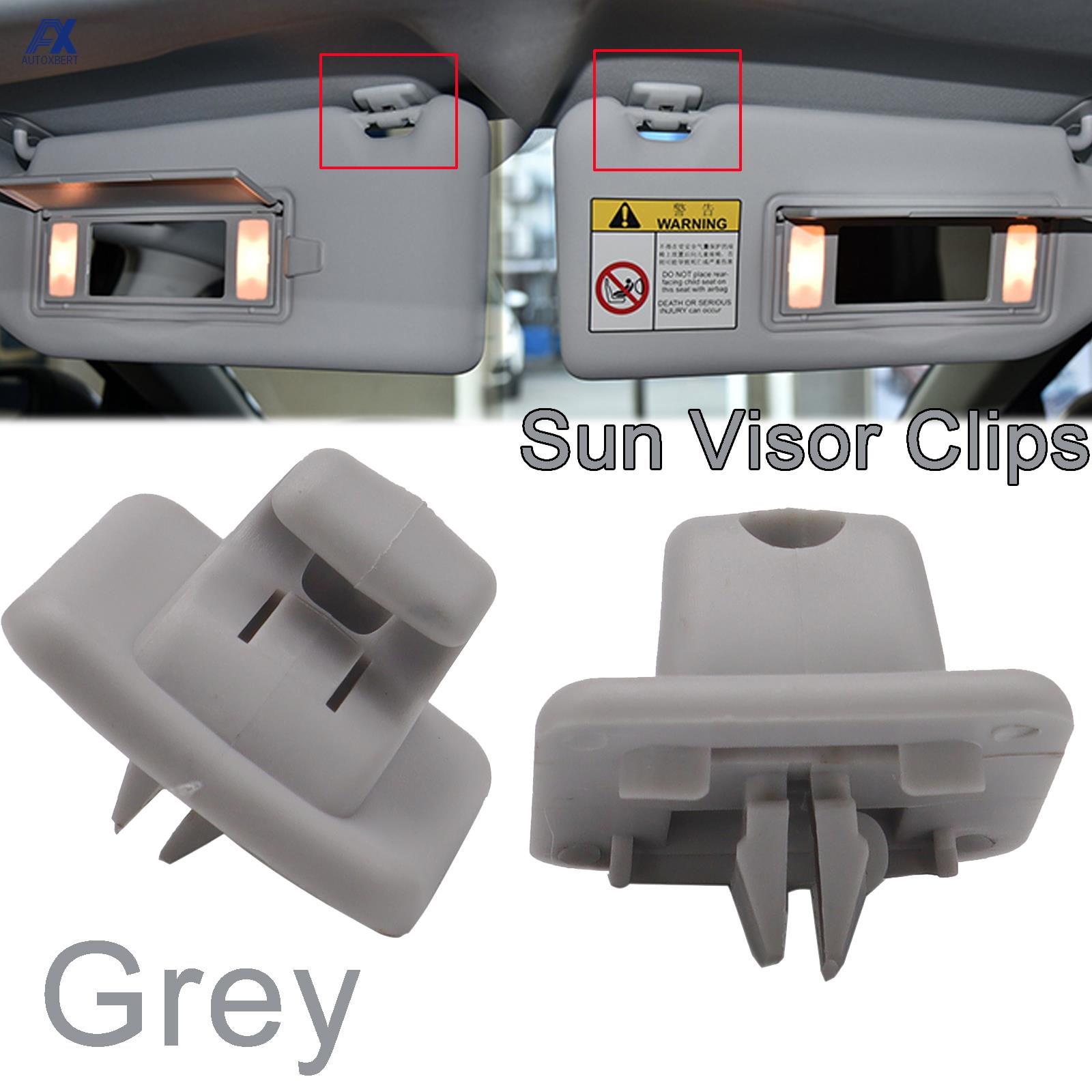 2X Interieur Zonneklep Clips Fastener Clip Ondersteuning Hook Holder Hanger Voor Peugeot 107 307 307CC 307SW 206 306 Citroën c1 DS3 C5