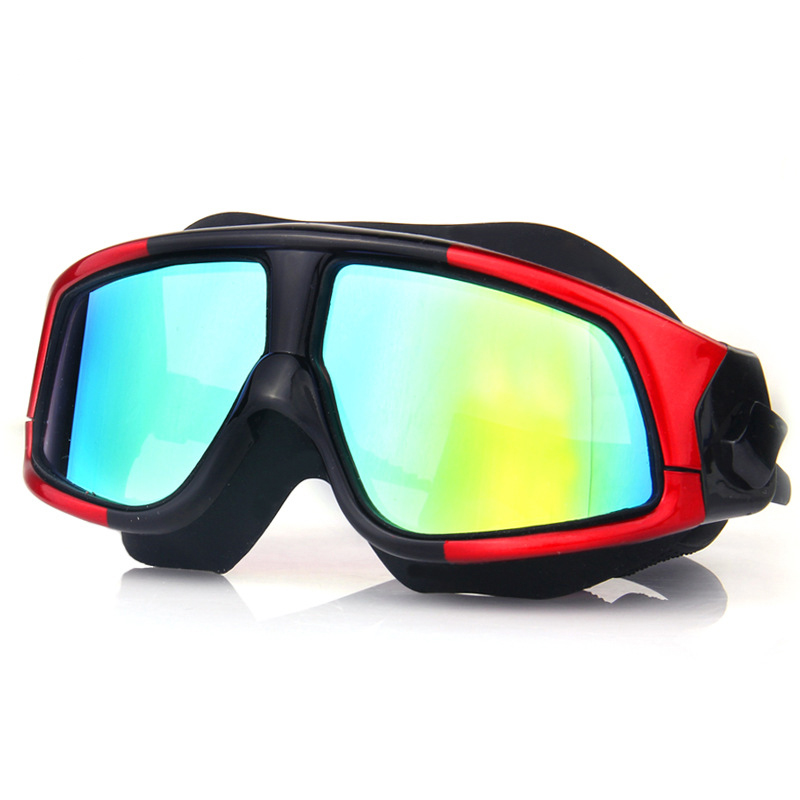 Zwemmen Bijziendheid Bril Professionele Zwemmen Bril Anti Fog Uv Bescherming Geen Lekkende Voor Volwassen Mannen Vrouwen Bijziendheid Bril Set: Red Flat Glasses