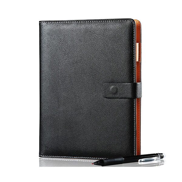 Elfinbook x læder smart genanvendelig sletbar notesbog mikrobølge bølge sky slette notesblok notesblok foret med pen: Sort
