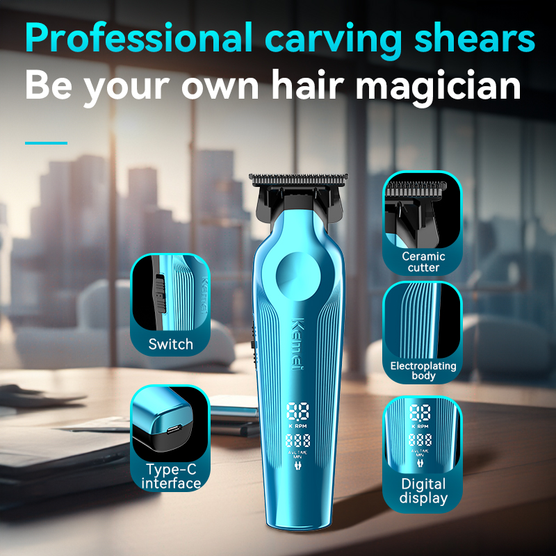 Kemei Salon wiederaufladbare Trimmer Haarschneidemaschine hoch Geschwindigkeit Motor- Barbier Haarschneider Haarschneidemaschine KM-264
