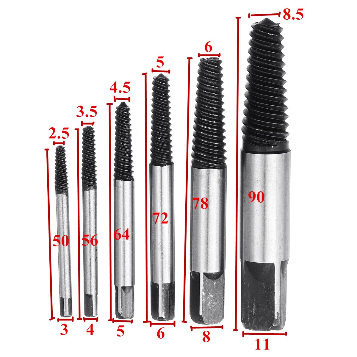 Extracteur de vis endommagé Double face, jeu d&#39;extracteur de vis cassées, accessoires de perceuse Dremel 5/6 pièces