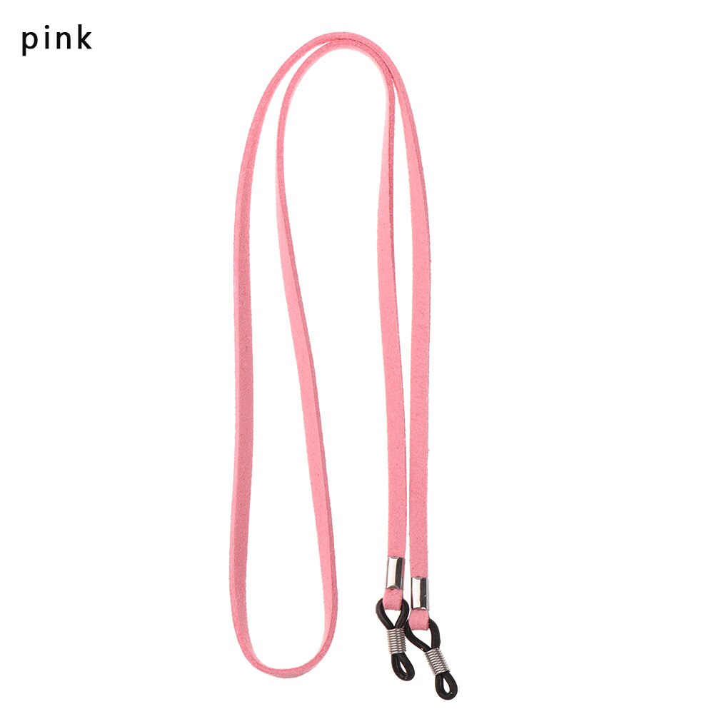 70cm Leather Strap Glasses Lanyard Women&#39;s Neck Cord Solid Color Glasses Chain High Elasticity Sunglasses Rope Eyewear Holder: pink