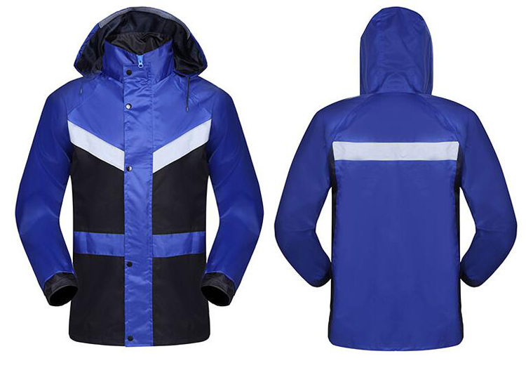 High visibility yellow lime green split raincoat with reflective strips tapes rain suit rainwear jacket &amp; pants