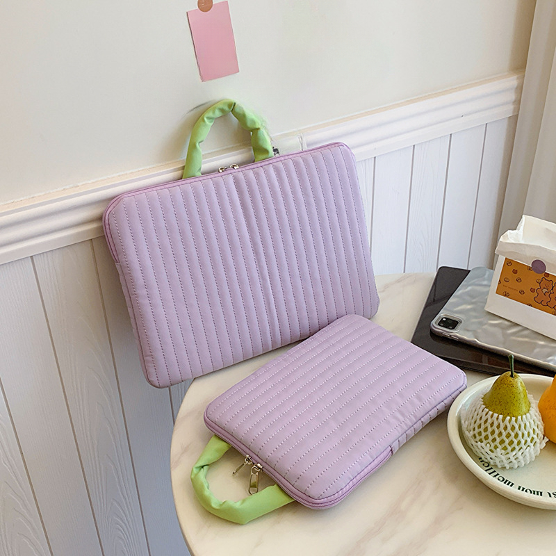 Portable Puffy Laptop Bag Cute 13 14,Inch Colorful Laptop Protective Pouch with Handle Soft Tablet Carry Case Laptop accessories