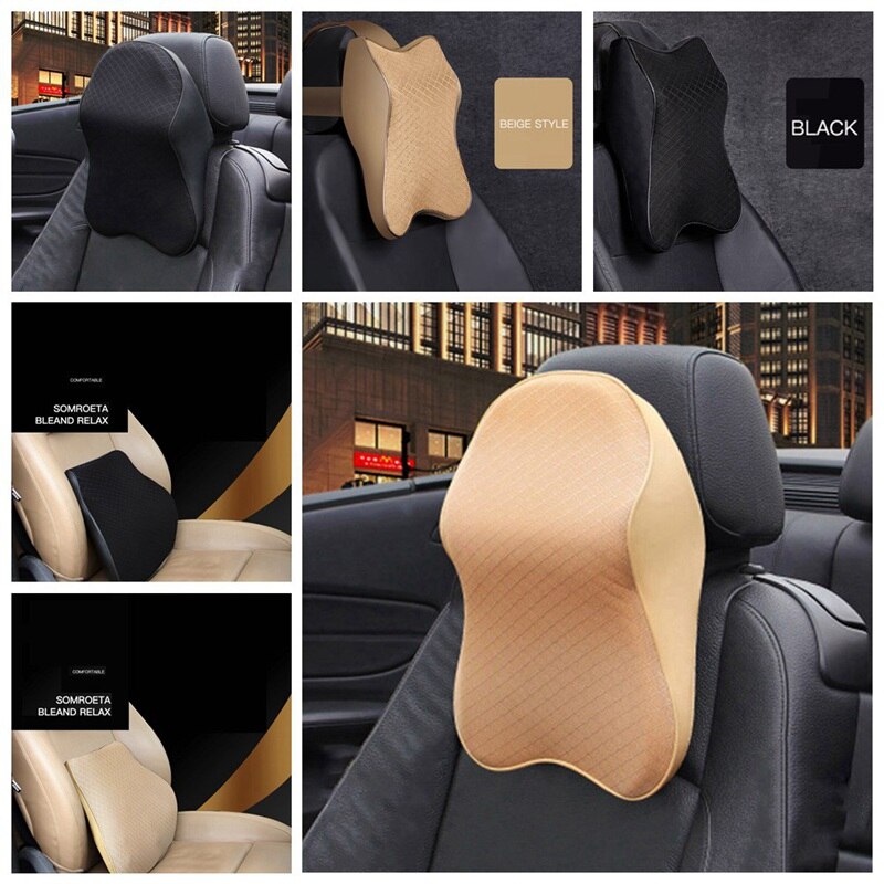 Verstelbare Auto Nekkussen 3D Memory Foam Hoofd Rest Auto Hoofdsteun Kussen Reizen Nekkussen Ondersteuning Holder Seat Kussen