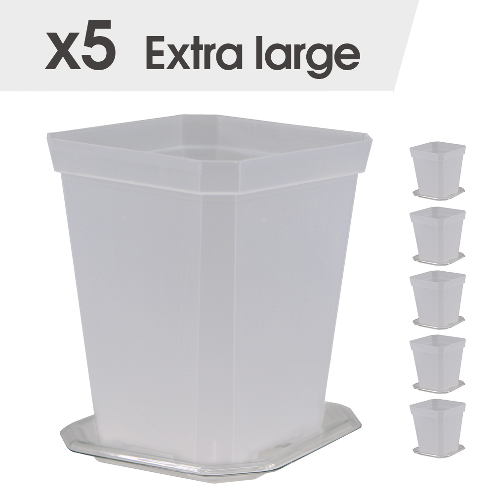 4-maten tuinkwekerij zaailingbeker met warmer deksel vochtigheidskoepel voor binnenkas bloempotten container kweekpotten: Licht Geel