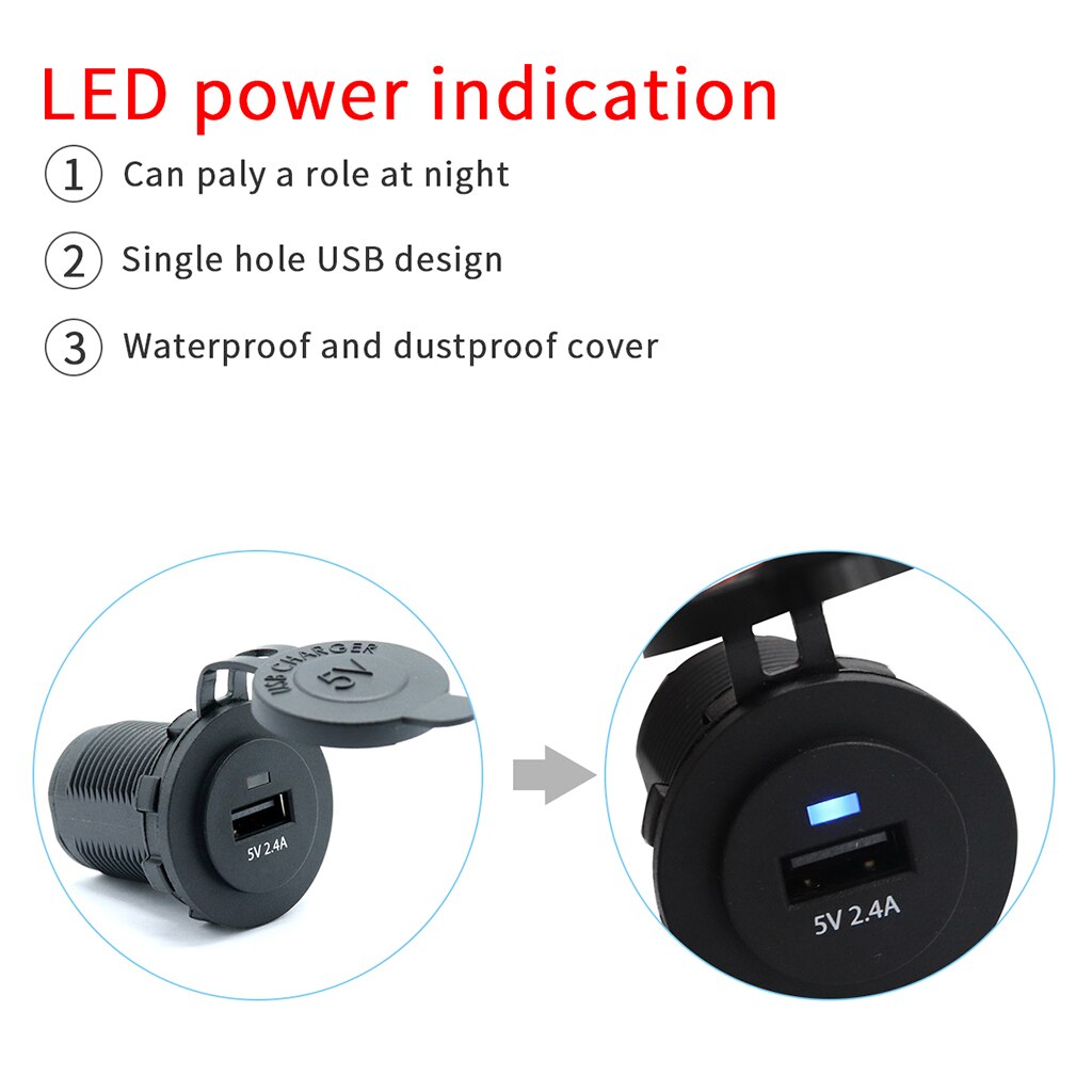 Universele Auto Boot 2 Pin Usb Charger Socket Plug Met Waterdichte Hoes