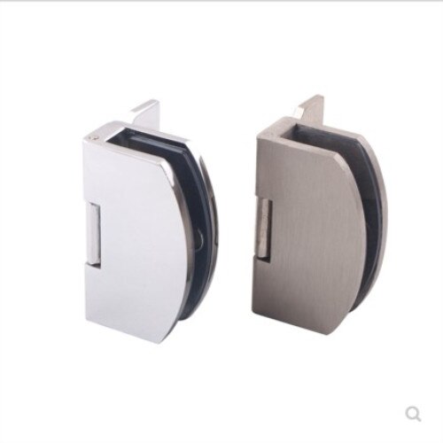 2Pcs Zinklegering, Kast Glazen Deur Scharnier/Glasklem/Clips, voor 5Mm-8Mm Glas, Geen Gaten, Enkele Map, Glas Hardware