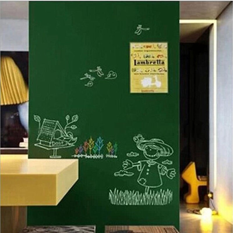 45x100cm Waterproof Removable Green Sticker PVC Green Material Writing Drawing Stationery Erasable Paste Green Board Sticker 1pc