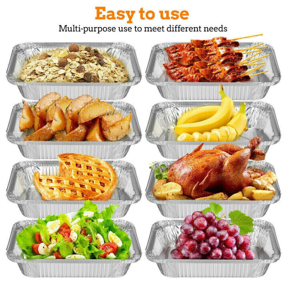 50 Pcs Disposable BBQ Drip Pans Aluminum Foil Grease Drip Pans Recyclable Grill Catch Tray For Outdoor Party Supplies