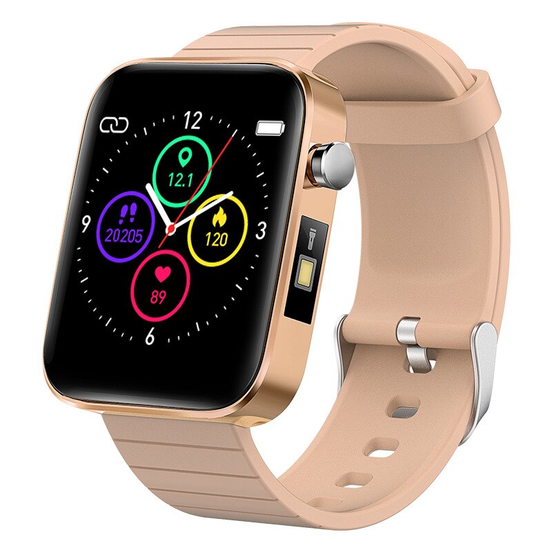 T68 Plus Smartwatch - Body Temp, HR, BP, SpO2 Monitor - for iOS & Android: Gold