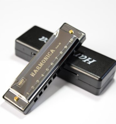 Harmonica à 10 trous et 20 tons,orgue de bouche diatonique en do, pour blues, jazz, pour l&#39;éducation précoce des bébés, l&#39;entraînement au sens musical,: Silver