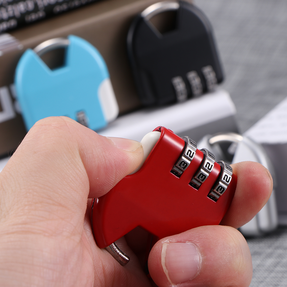 Mini Resettable 3 Dial Digit Combination Suitcase Luggage Security Password Code Lock Padlock Color Random 1pcs