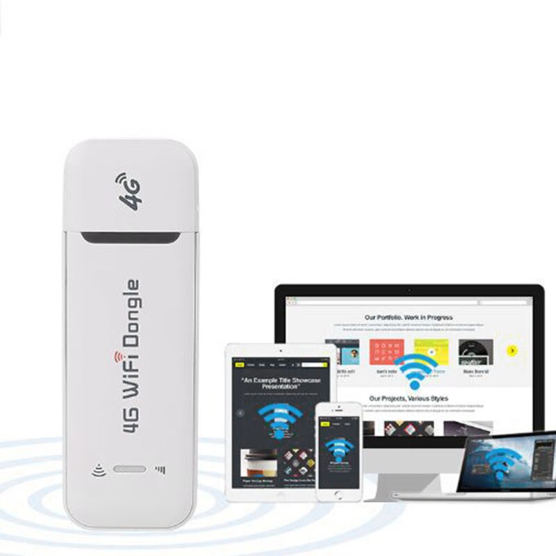 Wireless Network Card 100Mbps 4G Lte Usb Modem Standard Portable Usb Interface Wi-Fi Router Networks for Notebook, Laptop, Umpc