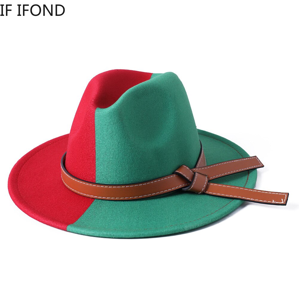 Fedora Hats For Women Patchwork Panama Dress Formal Wedding Women Hats Felted Jazz Hats Sombreros De Mujer