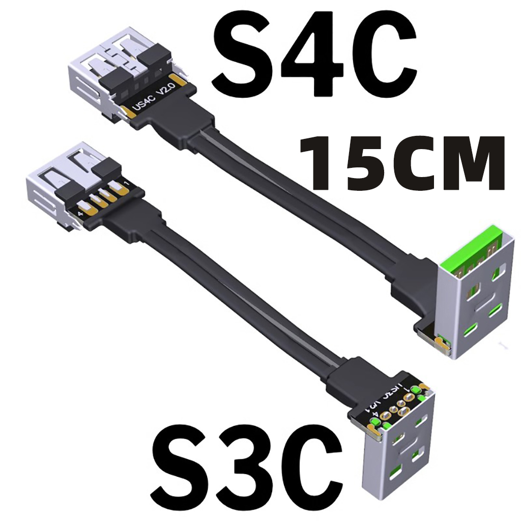Usb 2.0 typ a till typ a förlängningskabel hane hona usb 2.0 förlängare typ-c anslutningssladd 90 ° vinklad strömförsörjningskabel datakabel: Blå / 0.8m