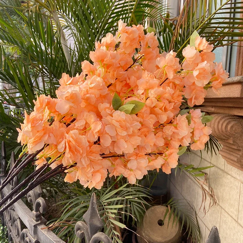 Künstliche Kirschblüte, rosa, weißer Kirschbaum, Seidenblume, Frühlingskirsche, DIY Bonsai-Bogen, Hochzeit, Requisiten, Heimdekoration: Licht Grün