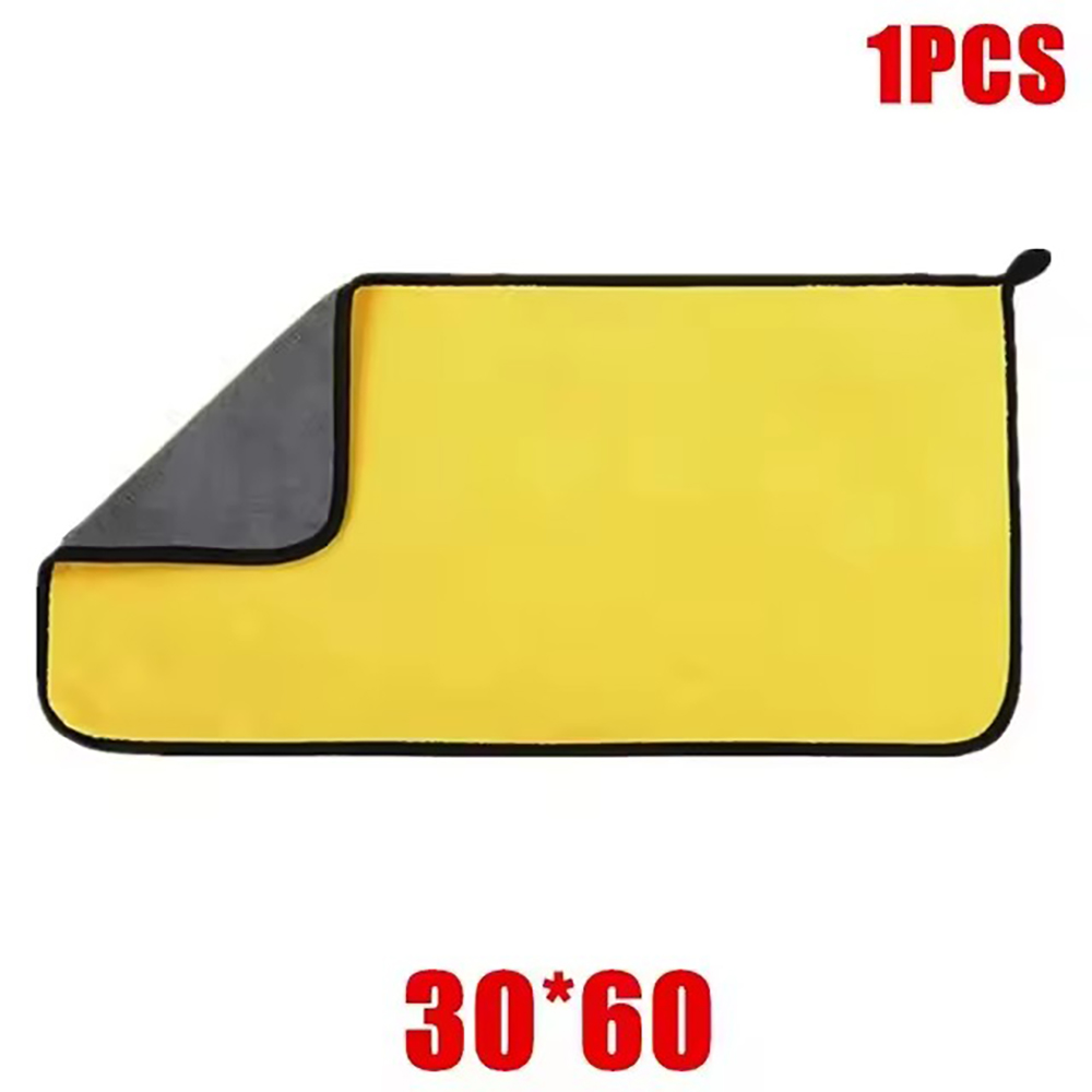 1/2/6 Stuks Microfiber Reinigingsdoekje Dikker Zacht Drogen Doek Auto Lichaam Wassen Handdoeken Dubbellaags Schone vodden Auto Accessoires: YELLOW