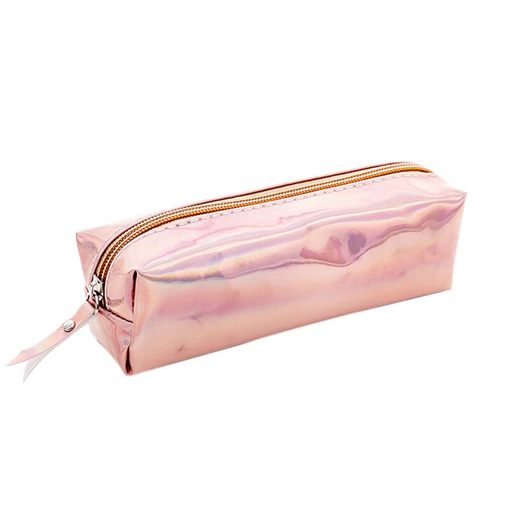 School Supplies Stationery Storage Bag Pen Pencilcase Lightweight Cosmetic Travel Makeup Bags Large Capacity storage Holder: Rose Gold