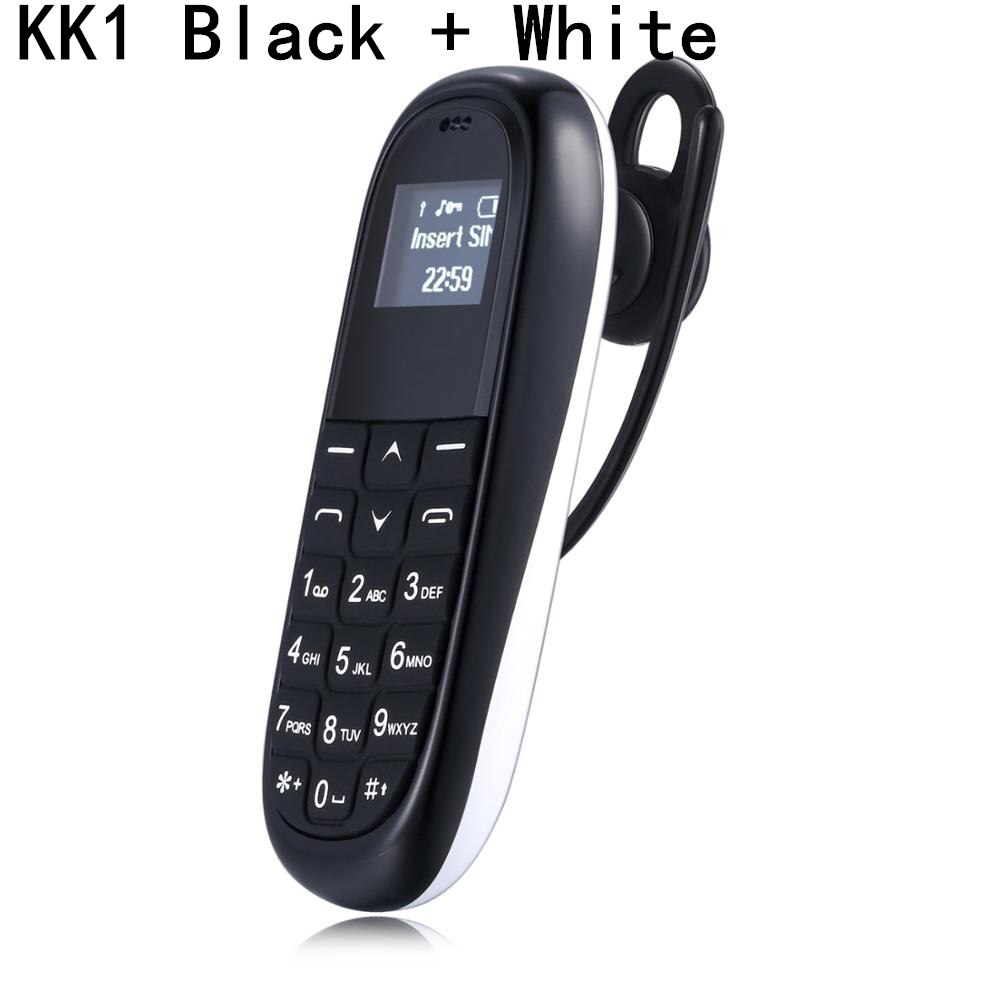 Mini Pocket Mobiele Telefoon Aeku KK1 KK2 0.66Inch Draadloze Bluetooth Dialer Kleinste Mobiele Telefoon Magic Voice Russische Toetsenbord: Russian Keyboard / Black and White KK1