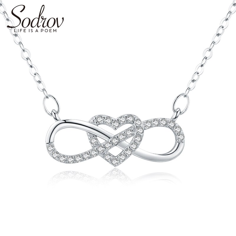 Sodrov 925 Sterling Zilver Liefde & Geluk Keten Ketting Trendy Elegante Hart Fijne Sieraden Voor Vrouwen