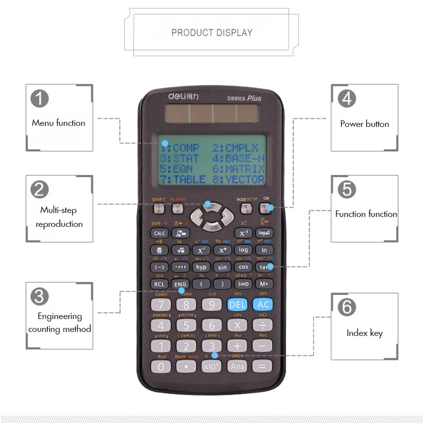Scientific/ Engineering Calculator for Exam Functions Vector Calculations Middle High School Student SAT/AP Test Calculator