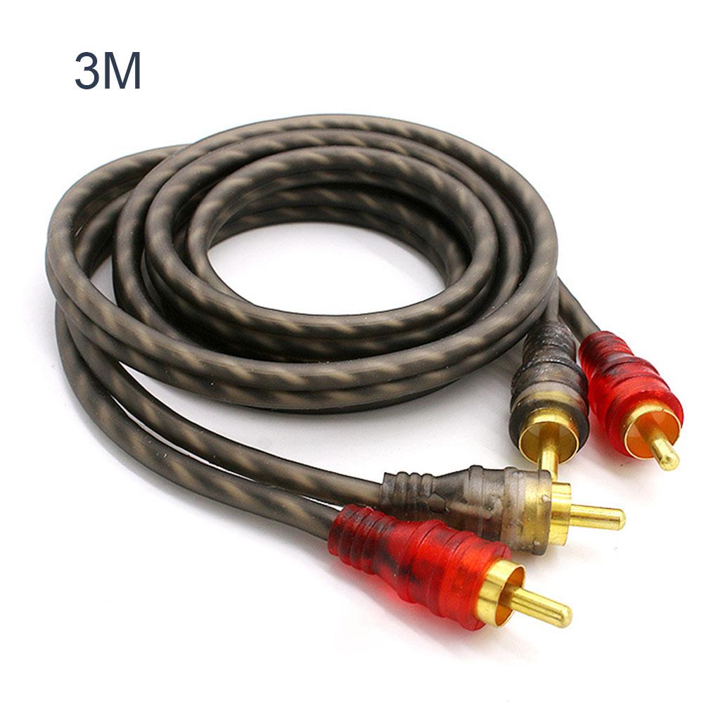 Audio Cable Copper Audio Cord Line Amplifier Braided Cable For Car Audio System: 3 meters