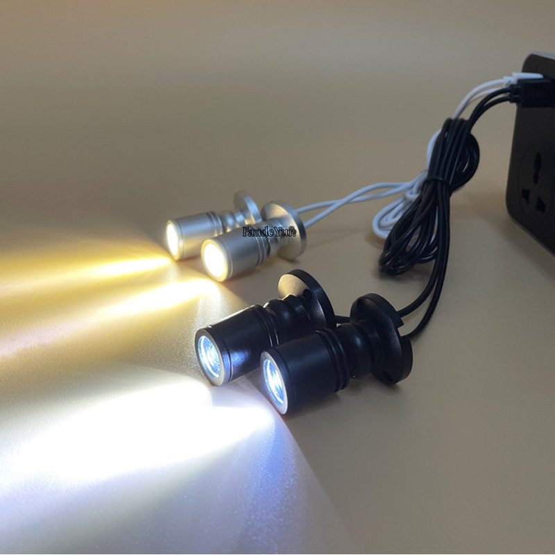 LED Skap Lys 3W USB 5V Downlight for Modell Display Disk Vin Garasje Sett Utstillingskabinett Hylle Mini Spot