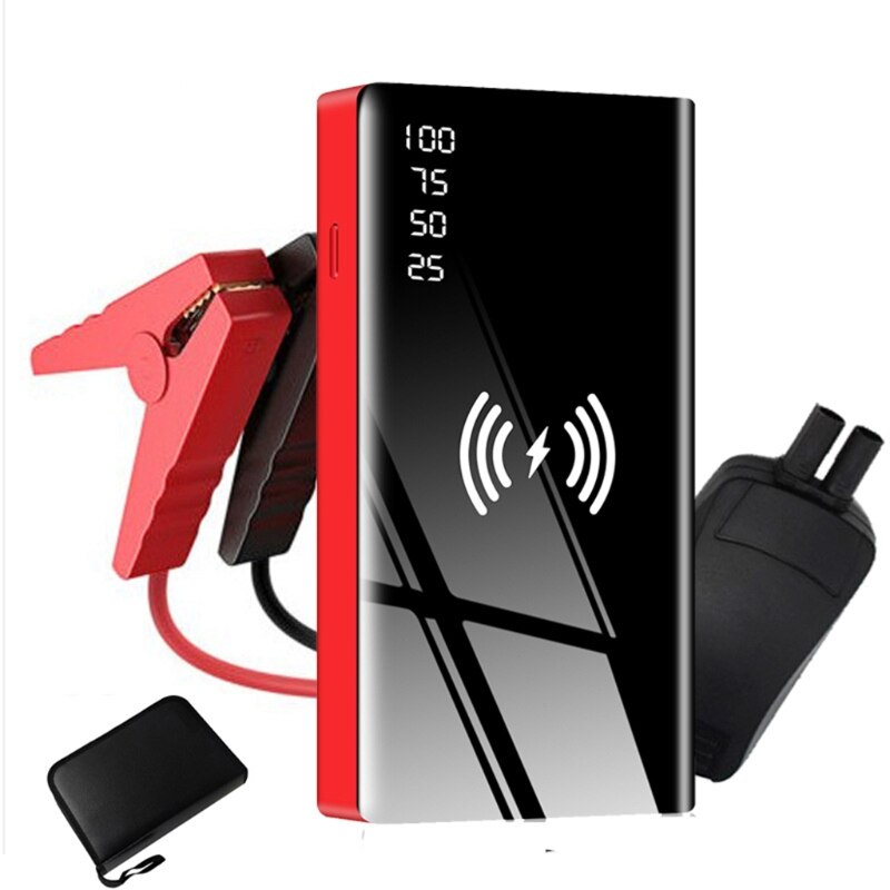Wireless Charge Car Jump Starter Smart Clip Emergency Battery Booster Power Bank D7YA