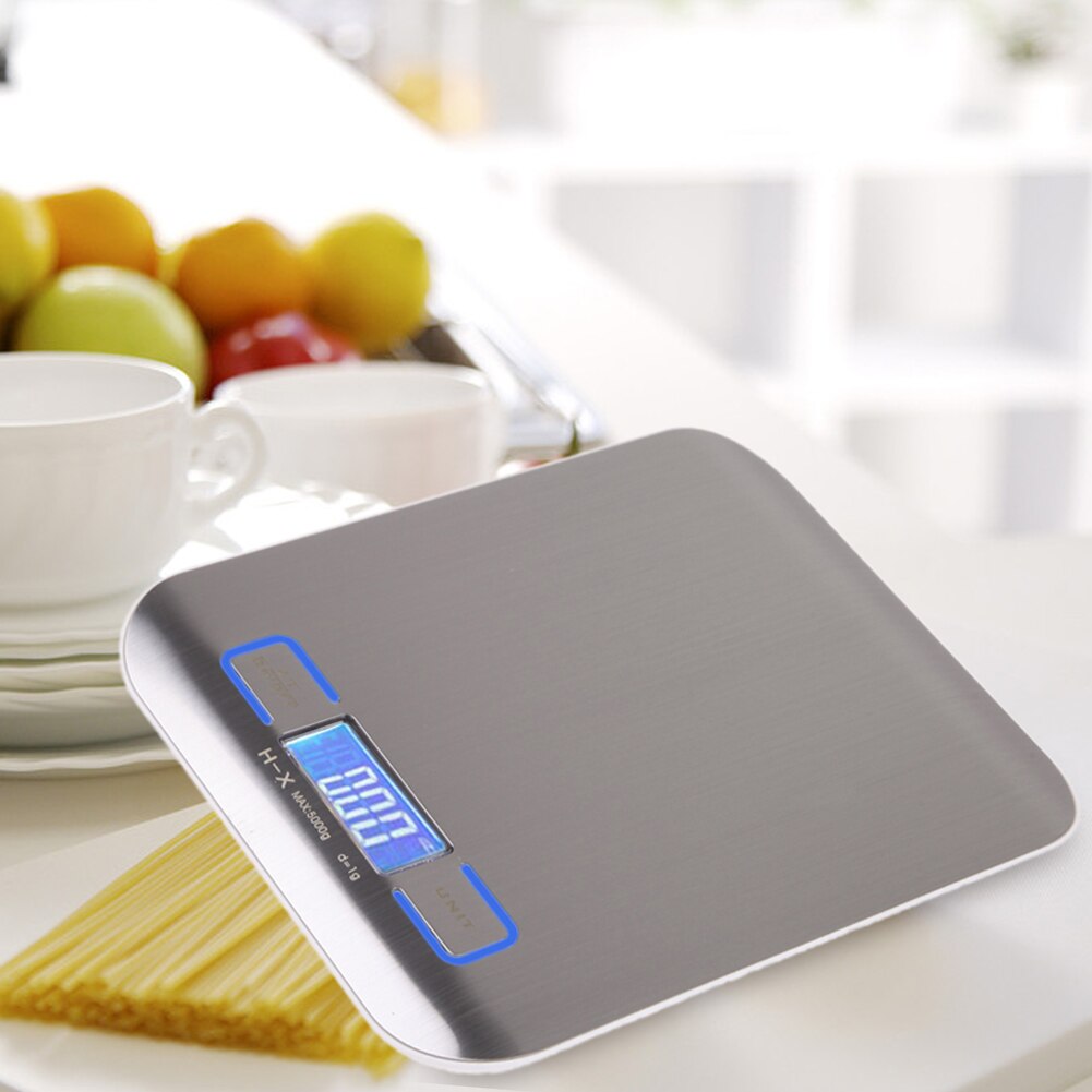 Electronic Kitchen Scale Digital Food Scale Metal Weighing Scale Kitchen Cooking Measuring Tool Electric Weight LED